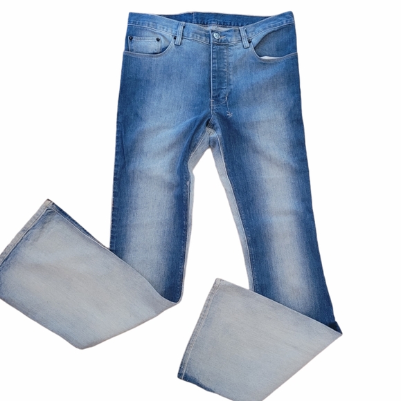 ARITZIA KSUBI ~ Hendrix Flare Two Tone Blue Denim Jeans Sz 31 - Picture 3 of 14